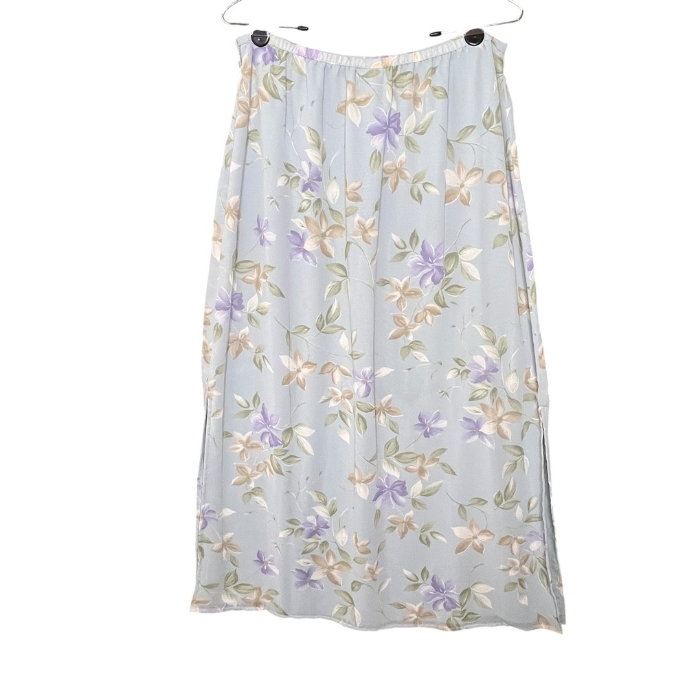 Kathie Lee Vintage 90s Floral Maxi Skirt Sz 16 Cottagecore Romantic Spring Retro